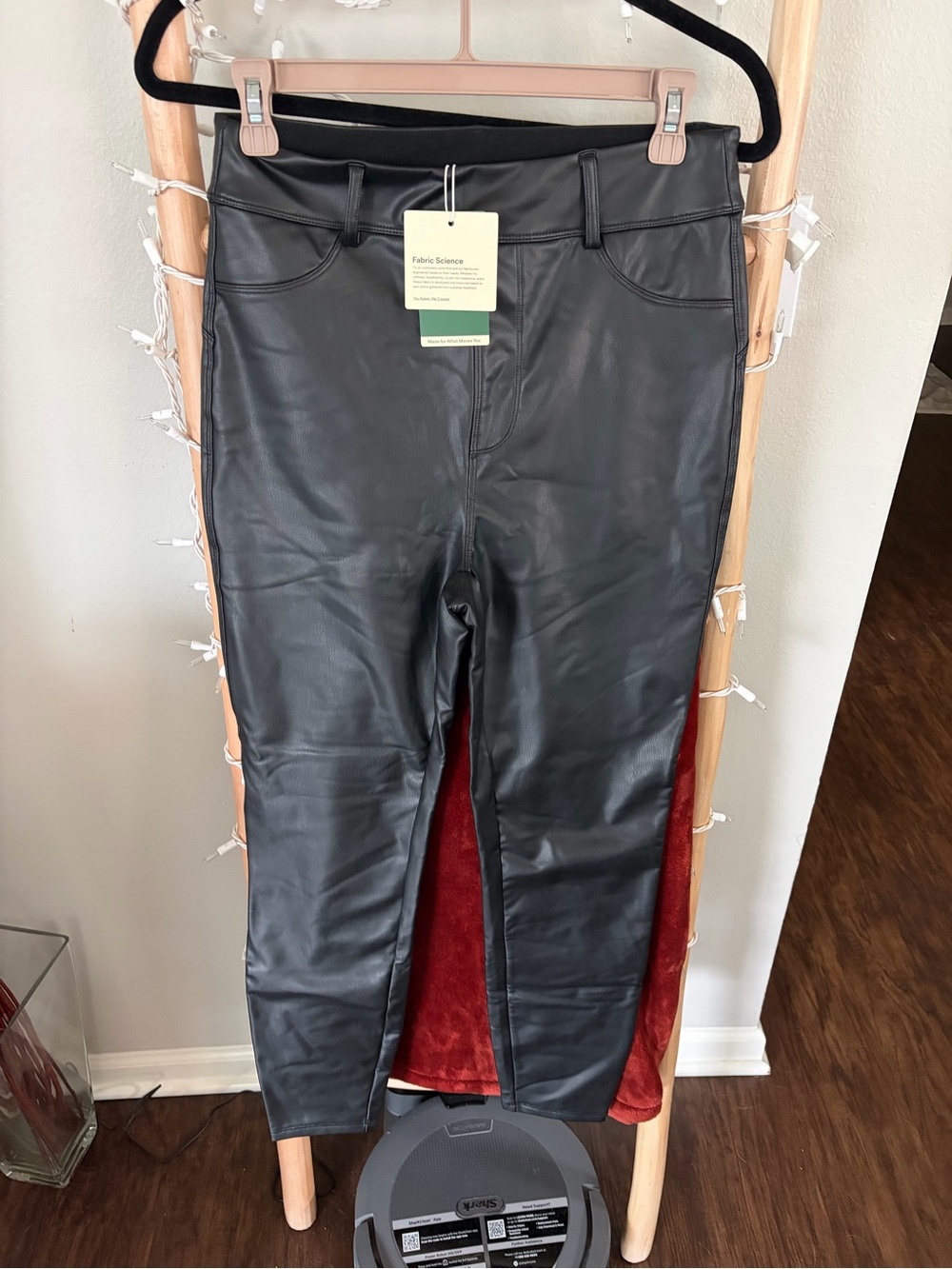 HALARA Black Faux Leather Skinny Jeans